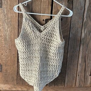 Free People Beach Crochet Knit Tank Top XSMALL XS